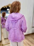 Tempo Paris Linen Hoodie Jacket Magneta