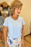 Charlie B Linen Top Bluebell