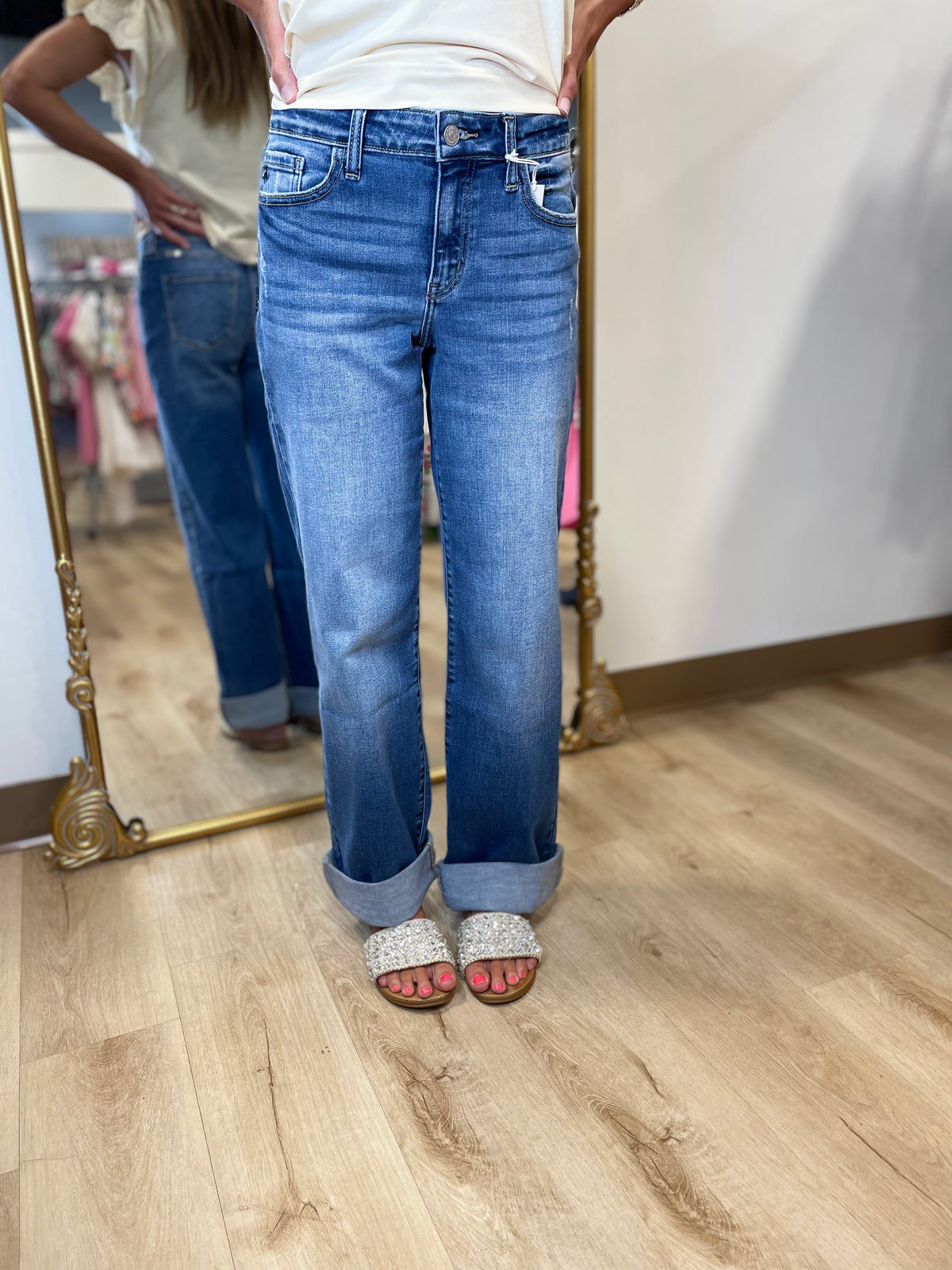 Kancan High Rise Wide Leg Jean