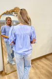 Pintuck Paradise Blouse Chambray