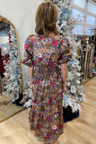 Umgee Brown Floral Mix Dress