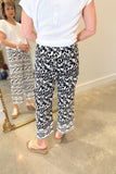 Renuar Black Print Woven Pant