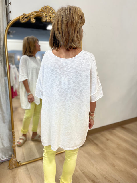 Mud Pie Evan Top One Size White