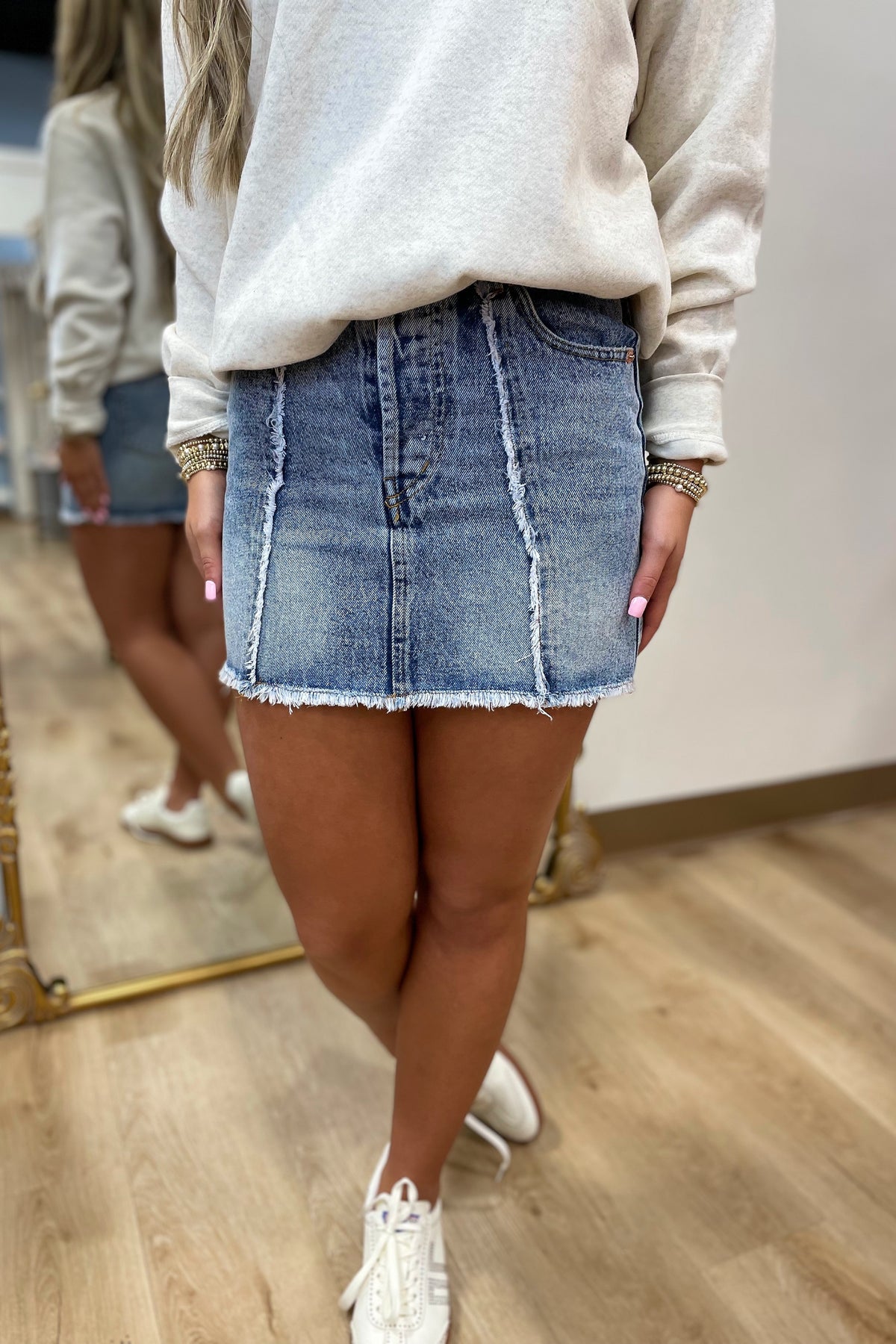 Mic Check Denim Skirt