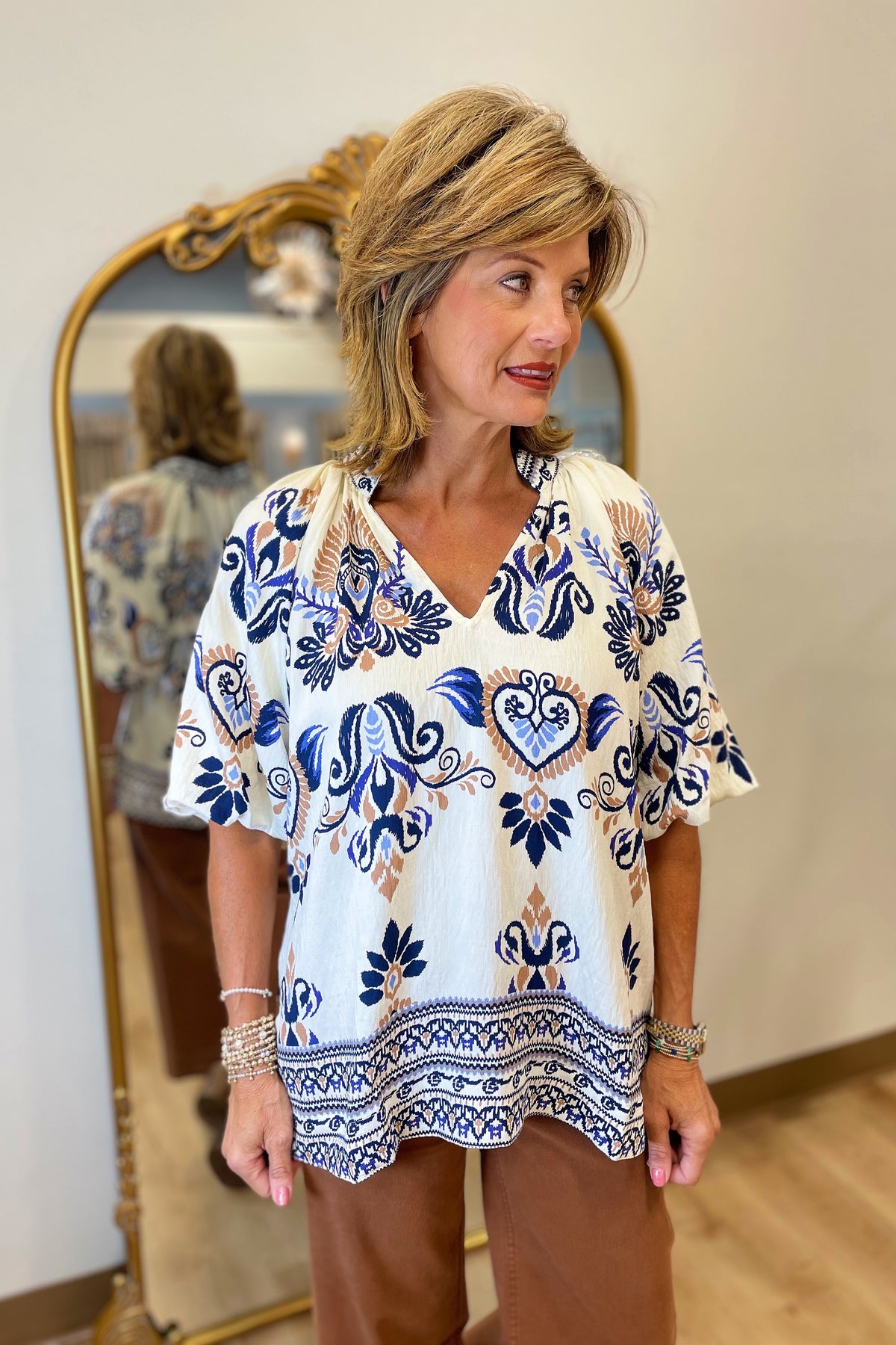 Umgee Two Tone Top Navy