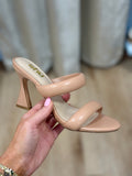 Fedora Double Strap Heel Nude