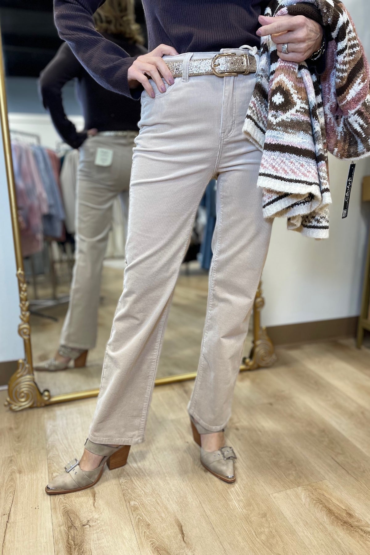 Charlie B Straight Leg Corduroy Pants