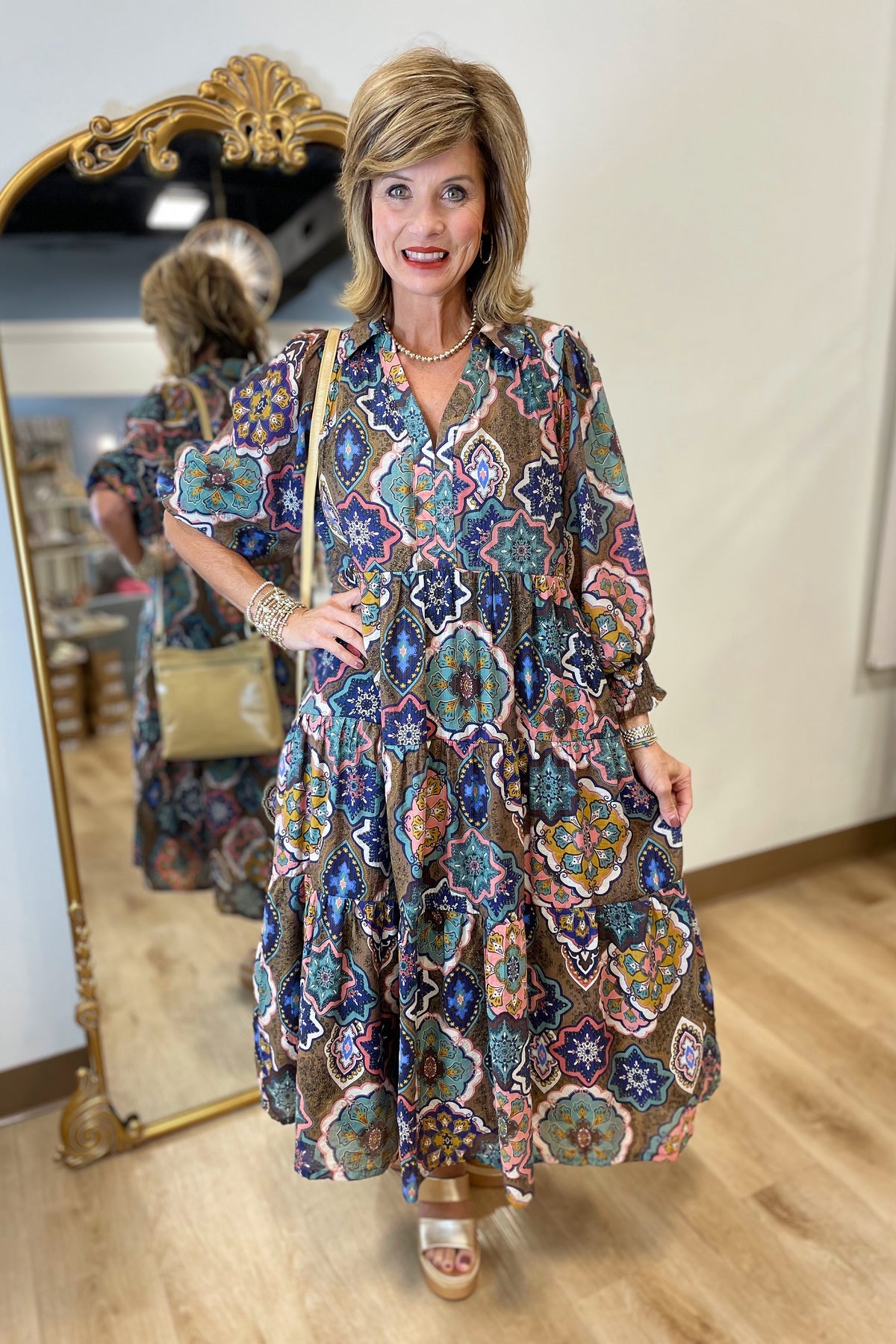 Umgee Brown Mix Dress