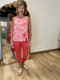 Charlie Printed Tank Coral