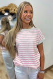 Country Stripe Tee Pink