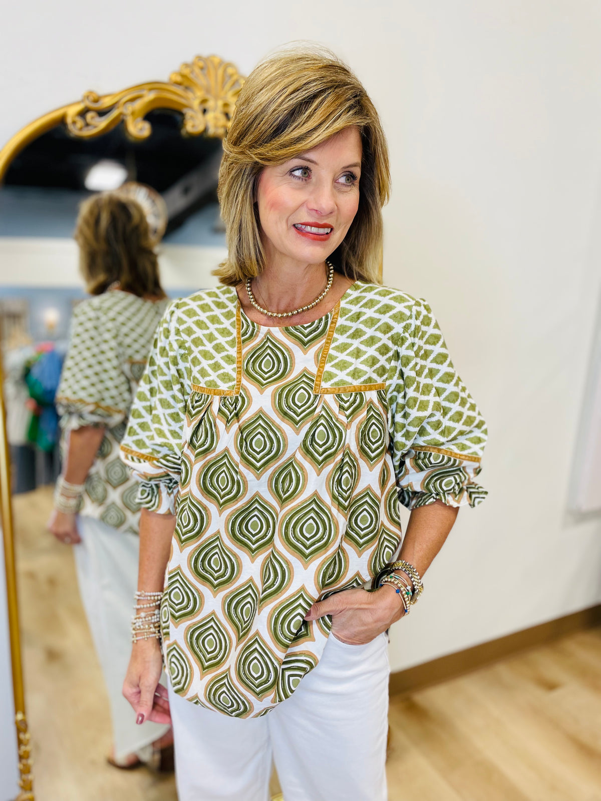 Umgee Medallion Top Sage