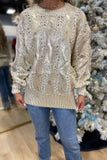 In The Spirit Metallic Foil Sweater Gold