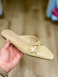 ShuShop Alexandra Flat Mule Bone Croc