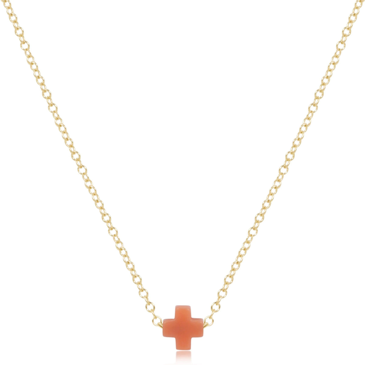 E Newton 16" Signature Cross Small Necklace Coral