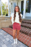 Spice Spice Baby Drop Shoulder Mock Neck Sweater Vest Cream