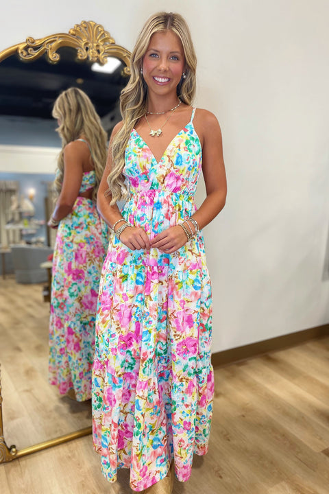 Aegean Garden Maxi Dress Multi