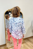 Charlie B Printed Cotton Gauze Blouse Blue