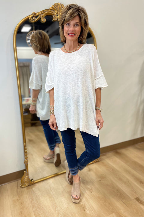 Mud Pie Evan Top One Size White