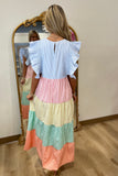 Color Rush Striped Maxi Dress Blue