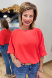 Joh Wrendelle Silky Crepe Top Neon Orange