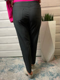 Multiples  Pull On Ankle Pant w Real Front Pockets Grey