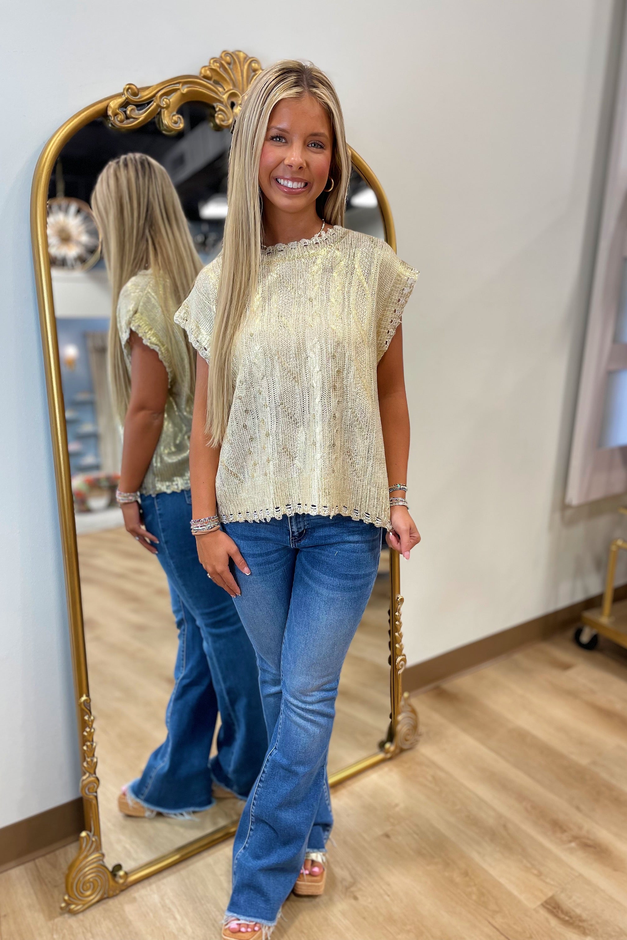 Gold Glitz Sweater Tank