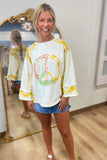 Peace Out Patchwork Tee Ivory