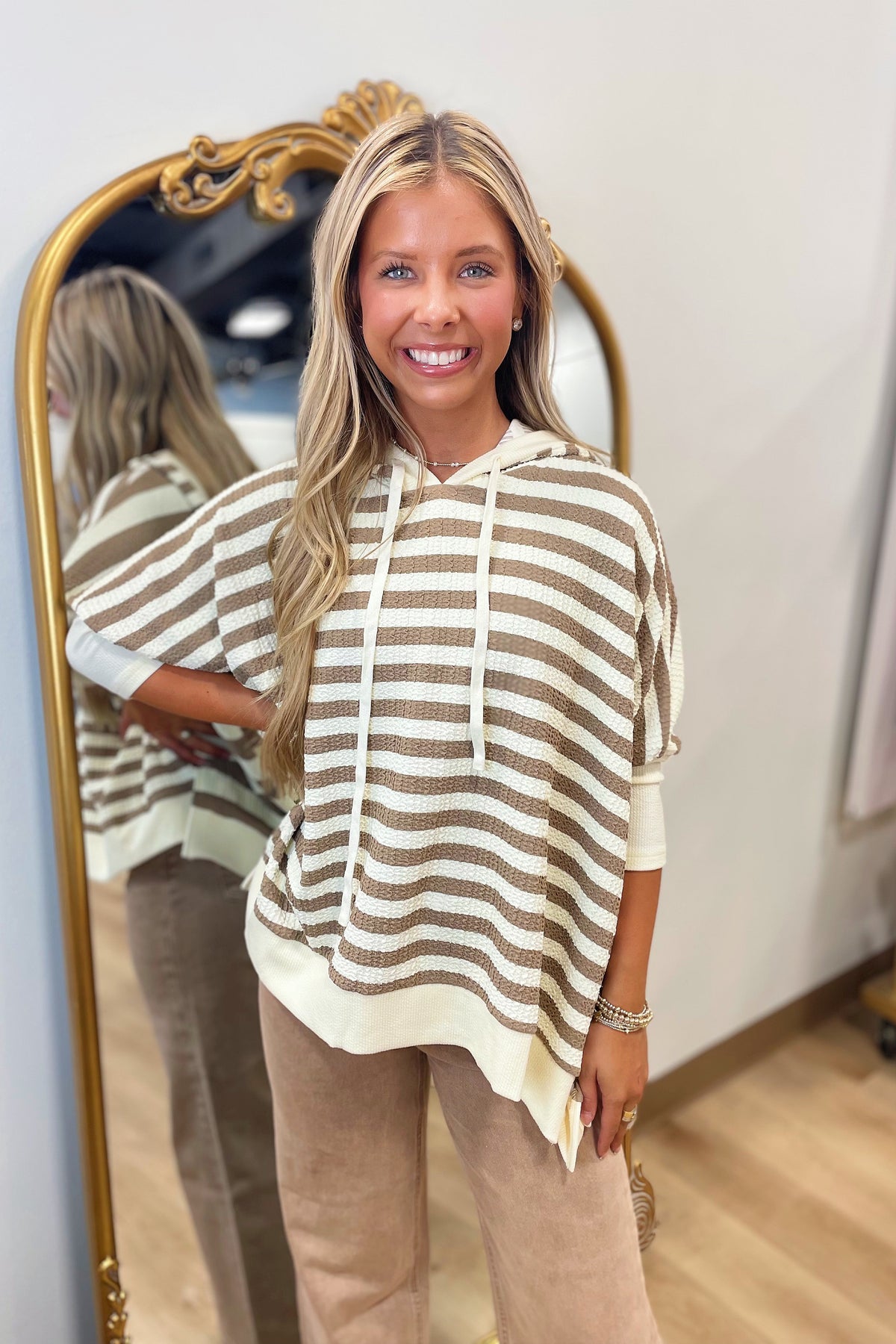 Stripe Time Top Mocha