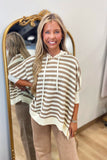 Stripe Time Top Mocha
