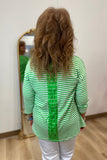 Multiples Laced Tie Back Top Green