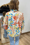Floral Parade Button Front Top