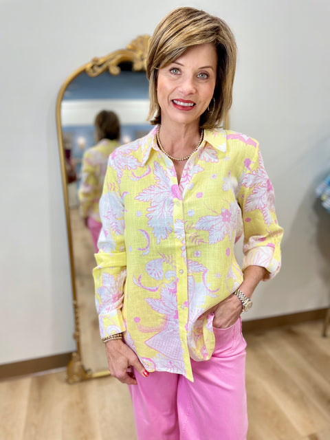 Charlie B Printed Shirt Lemonade
