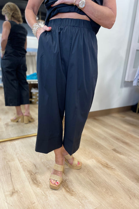 Renuar Woven Crop Pant Black