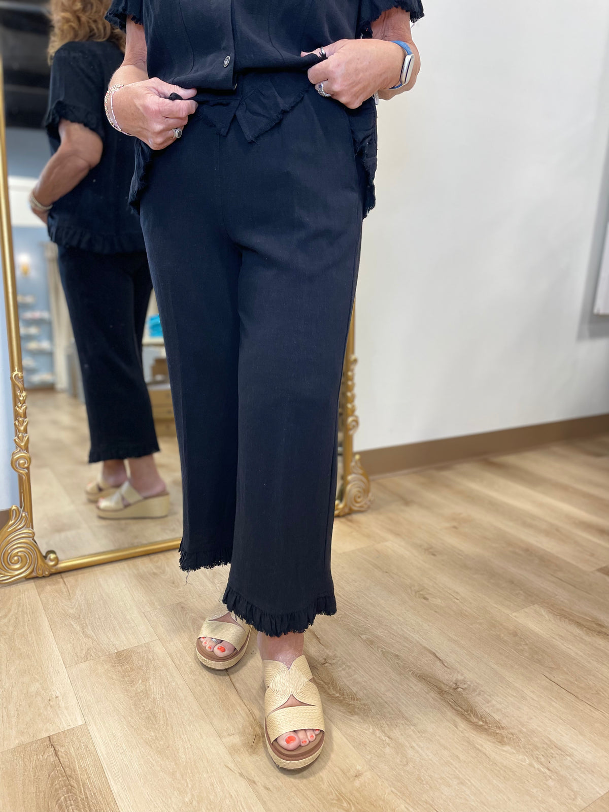 Multiples Drawstring Pant Black