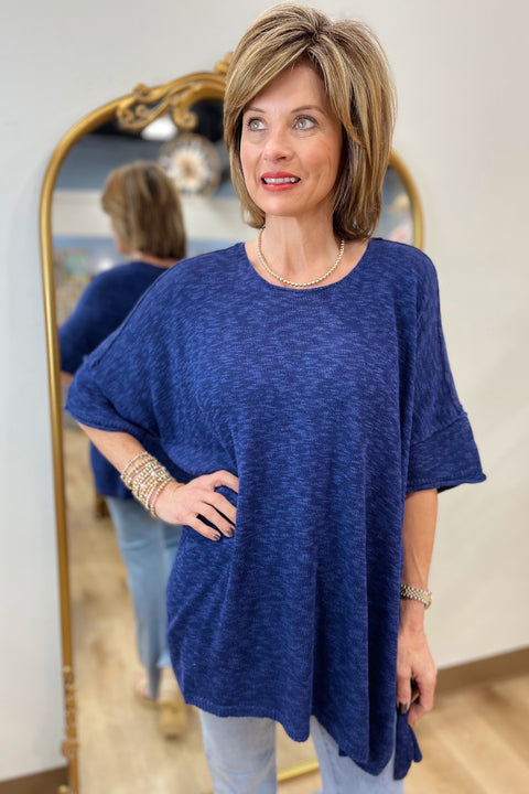 Mud Pie Evan Top One Size Navy