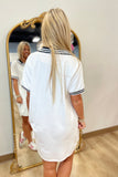 Umgee Chic Polo Mini Dress White