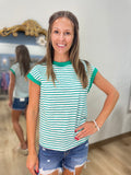 Nautical Stripe Top Green