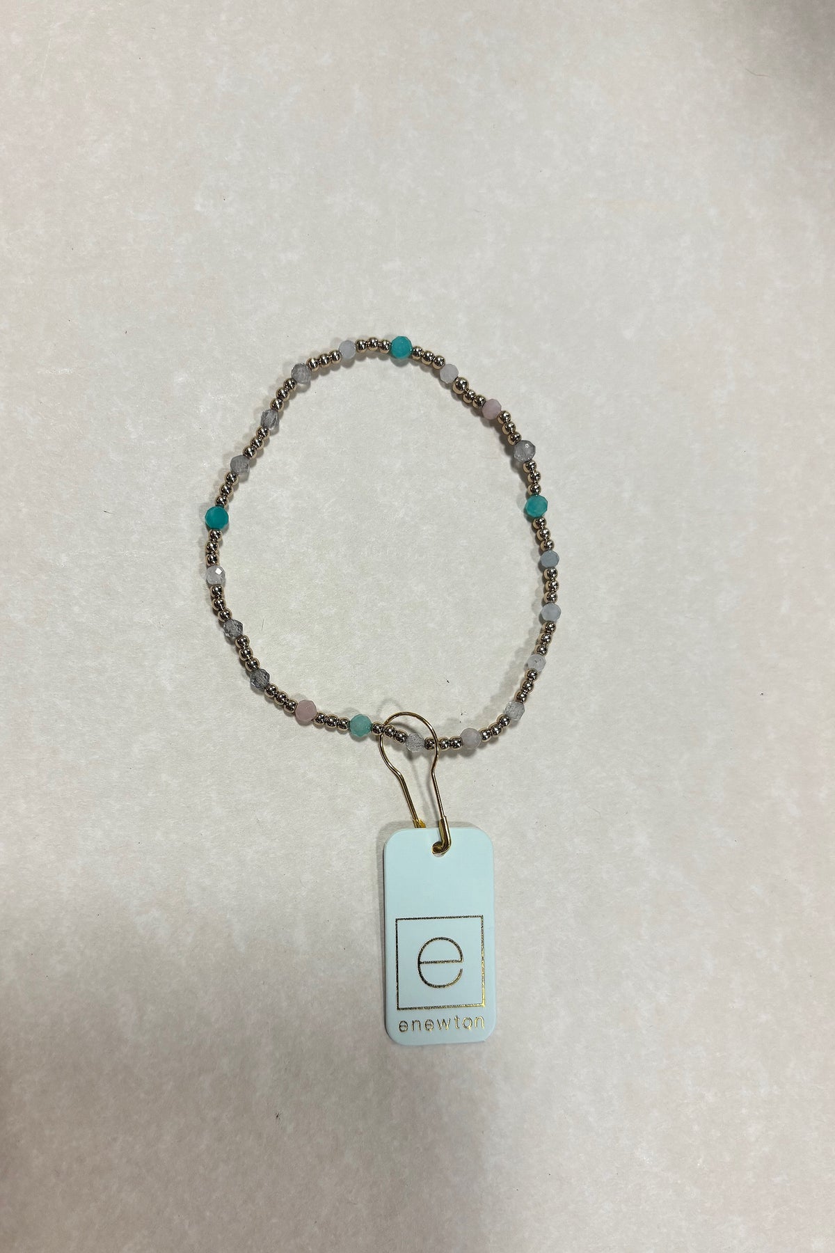 E Newton Gemstone Gold Sincerity Pattern 3mm Bead Bracelet Hot Mess SS25