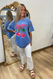 Cherries Graphic Tee Blue