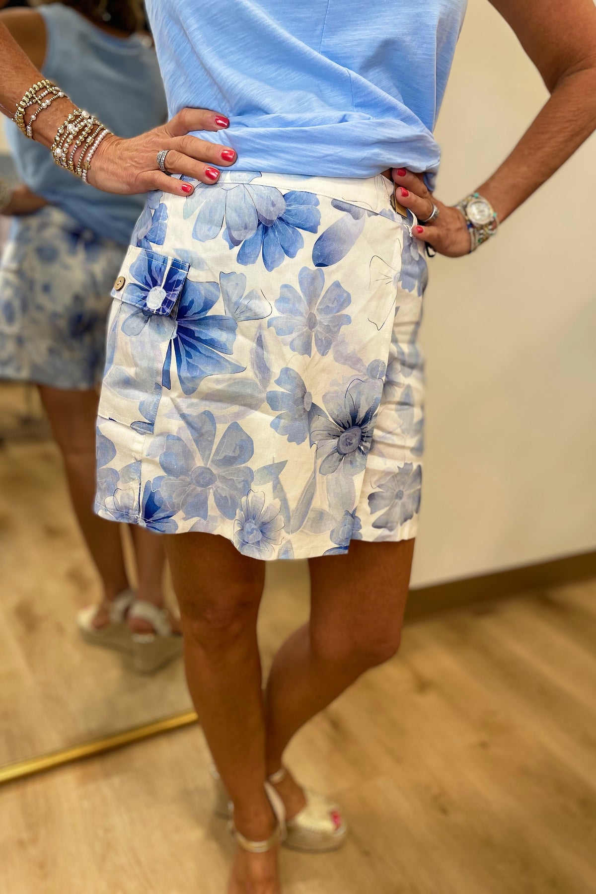 Charlie B Linen Skort Celestial