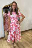 Island Escape Midi Dress Pink