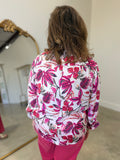 Renuar Printed Woven Blouse Orchid