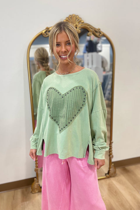 Jealous Heart LS Top Sage