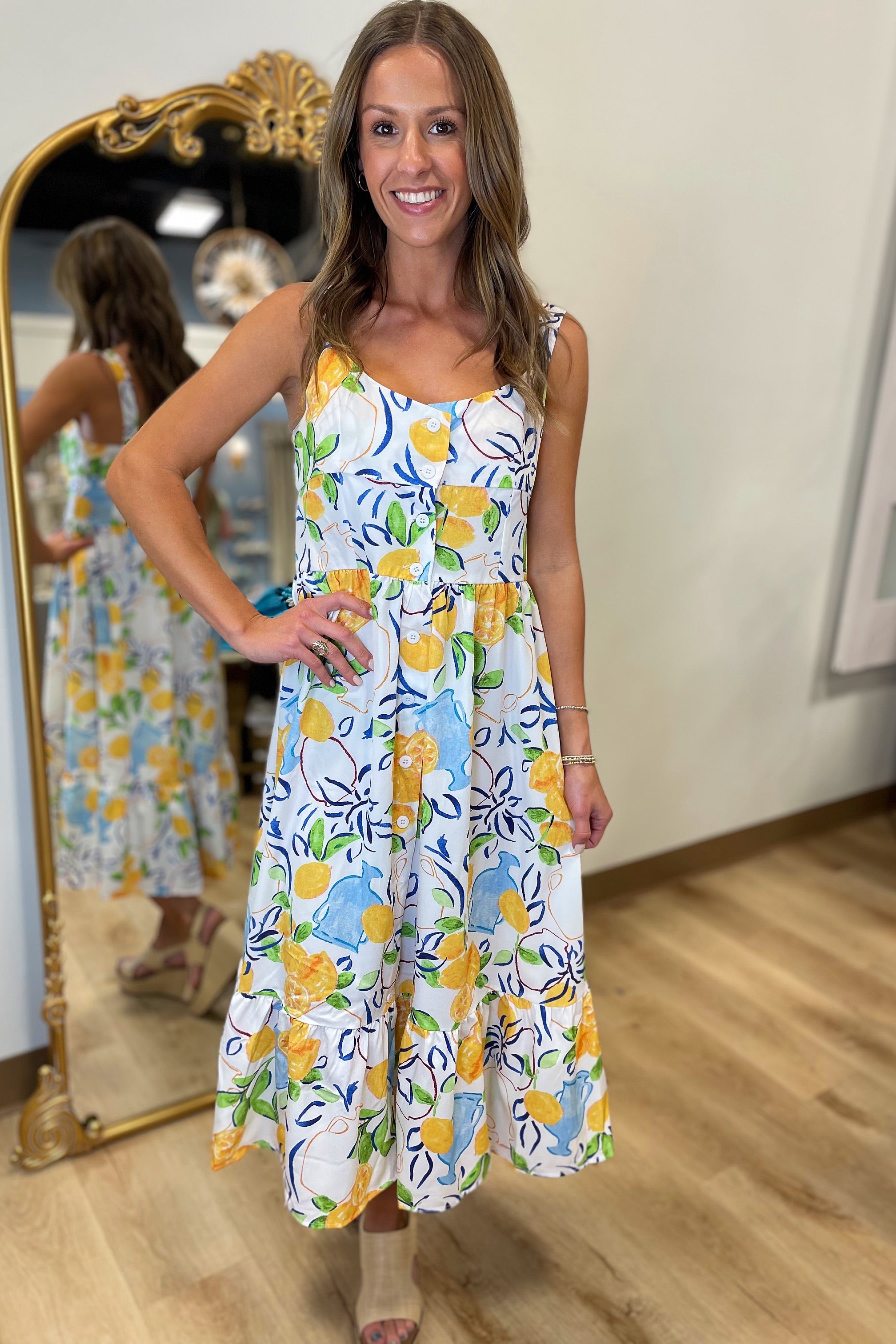 Sicily Dress Lemon Print