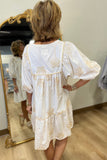 Umgee Palm Tree Mini Dress Off White