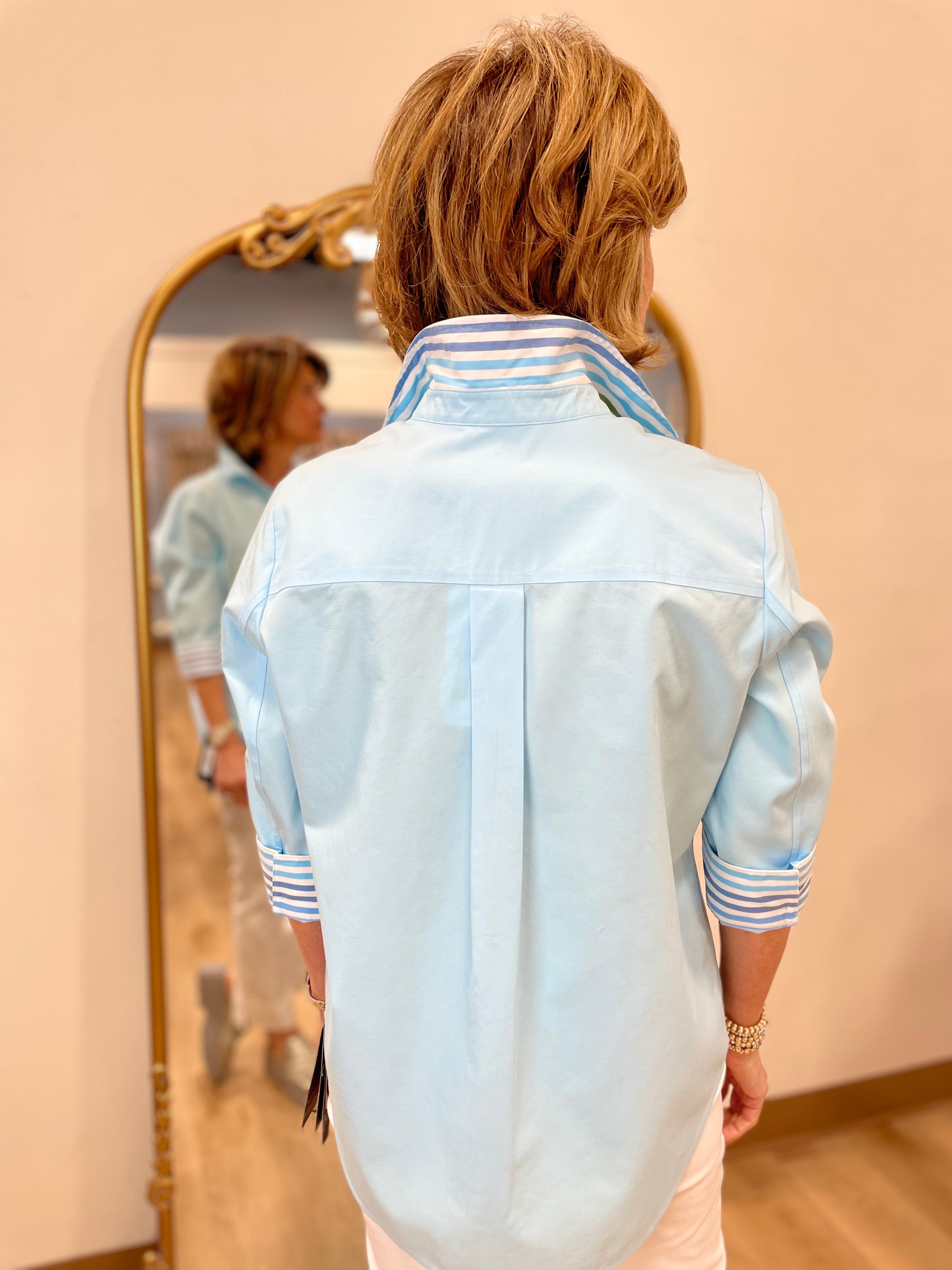 Foxcroft Margie Pinpoint Shirt Soft Aqua