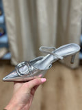 Chiara Pointed Toe Slingback Silver