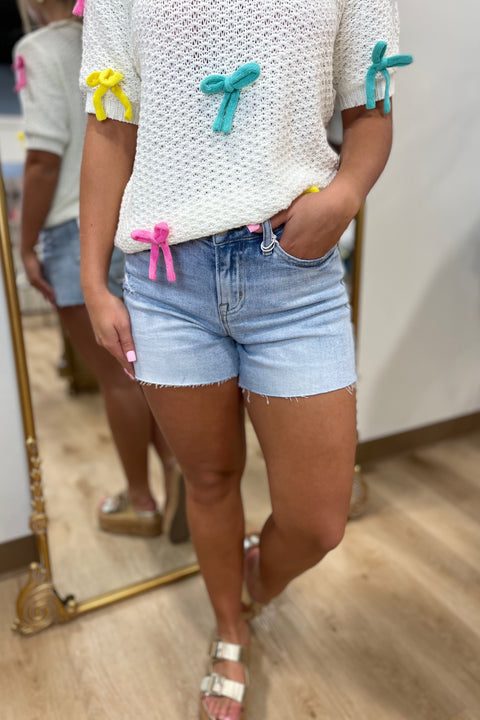 Bayeas Ava Mid Rise Jean Short Wave