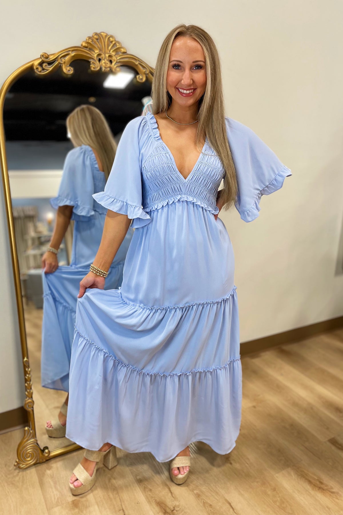 Flutter & Flow Maxi Dress Blue