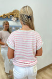 Country Stripe Tee Pink